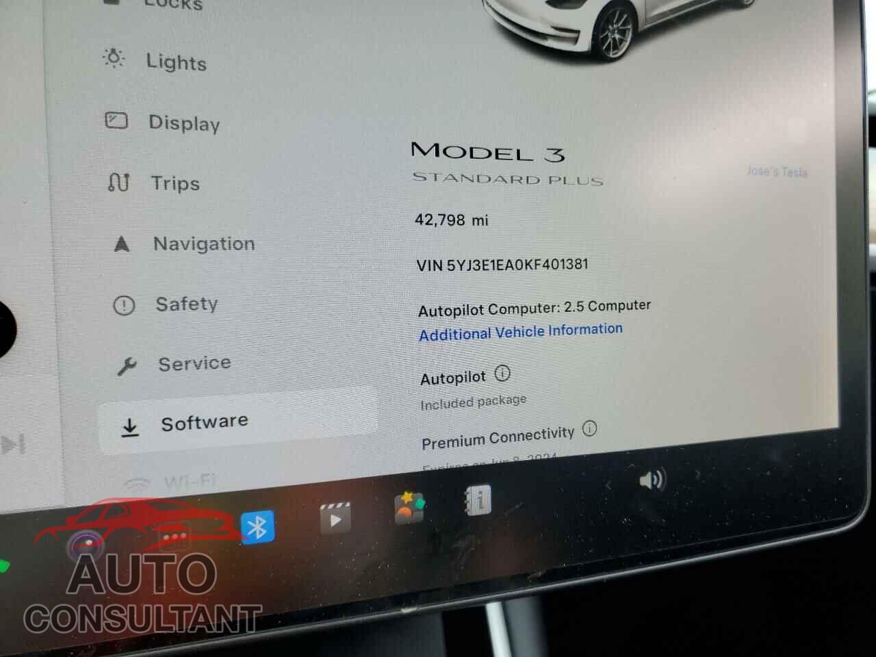 TESLA MODEL 3 2019 - 5YJ3E1EA0KF401381