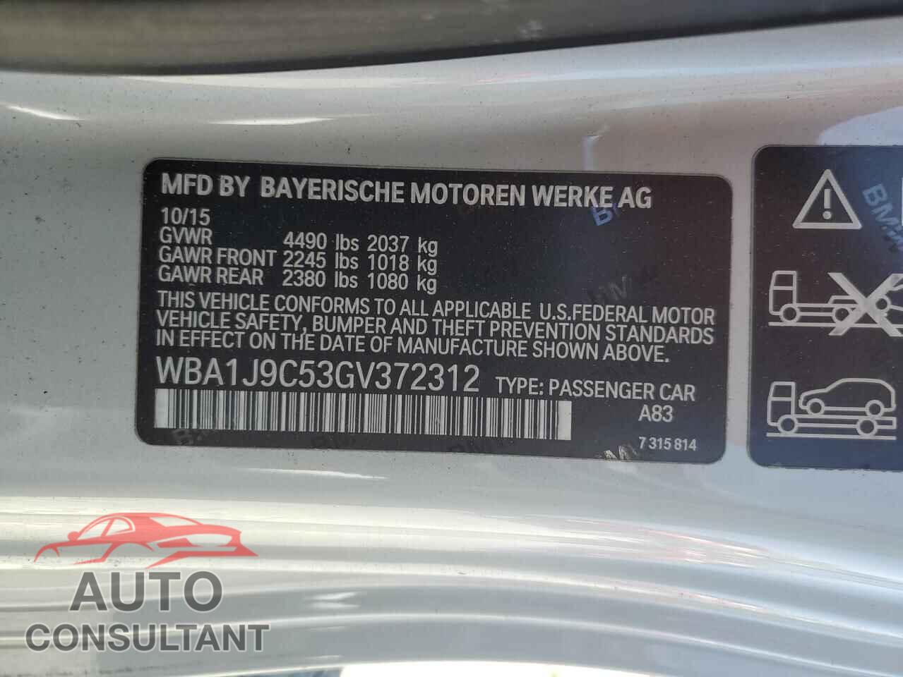 BMW M2 2016 - WBA1J9C53GV372312