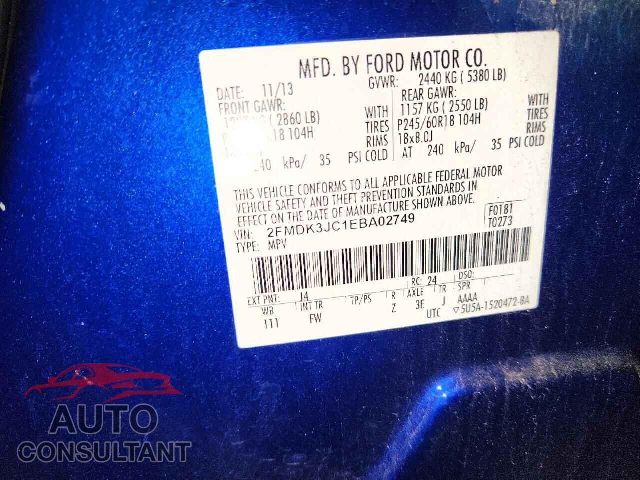 FORD EDGE 2014 - 2FMDK3JC1EBA02749