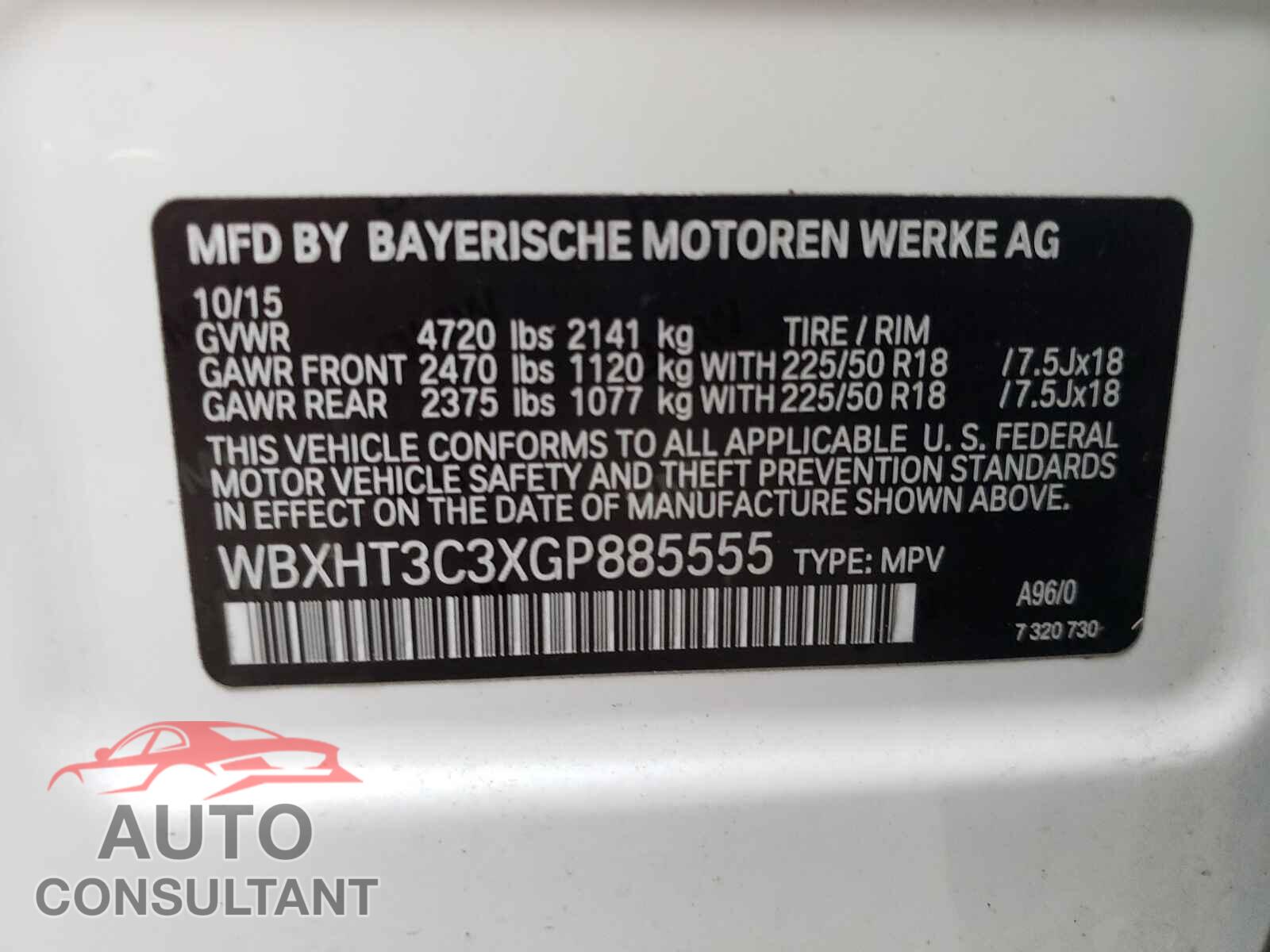 BMW X1 2016 - WBXHT3C3XGP885555
