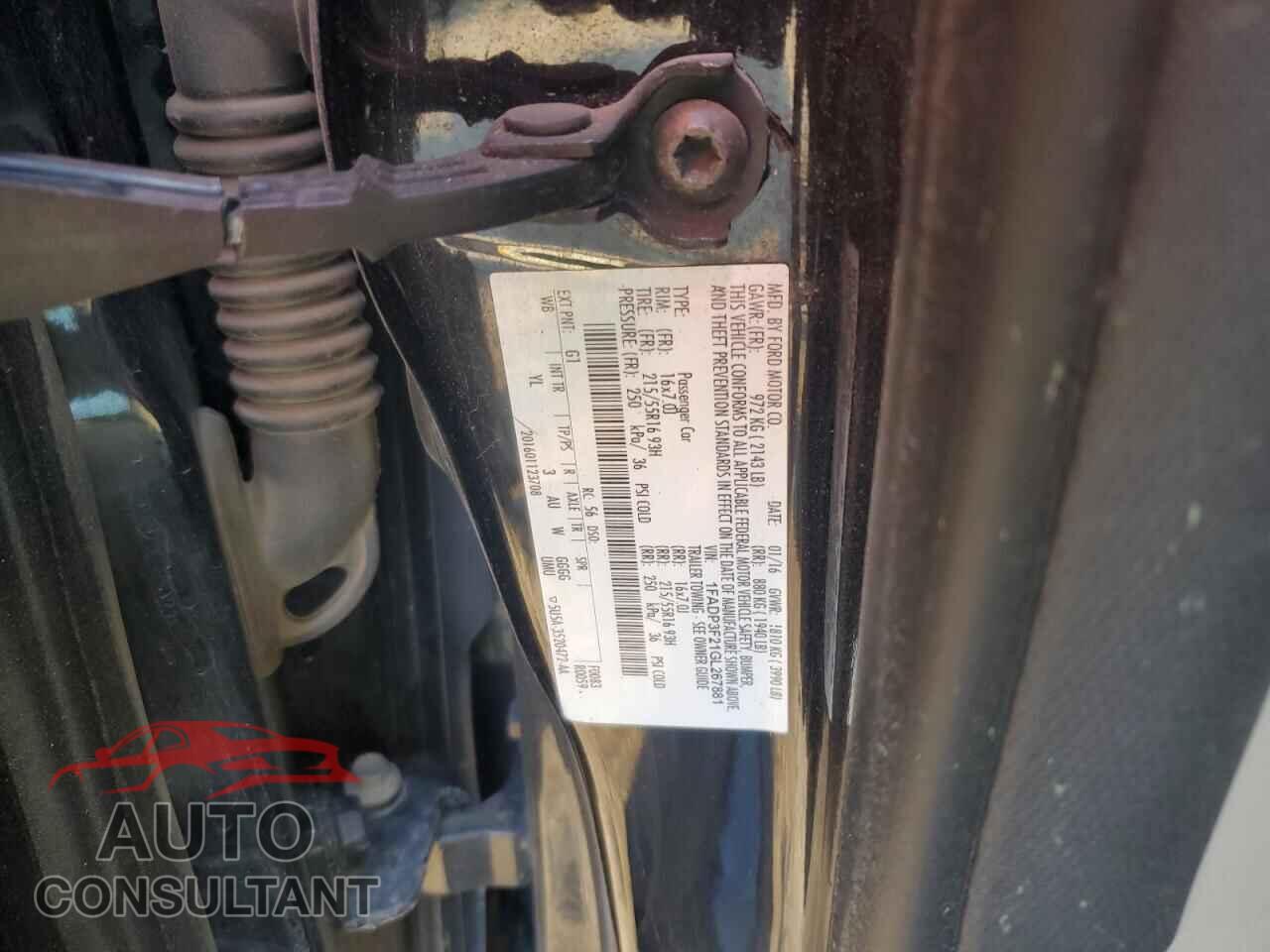 FORD FOCUS 2016 - 1FADP3F21GL267881