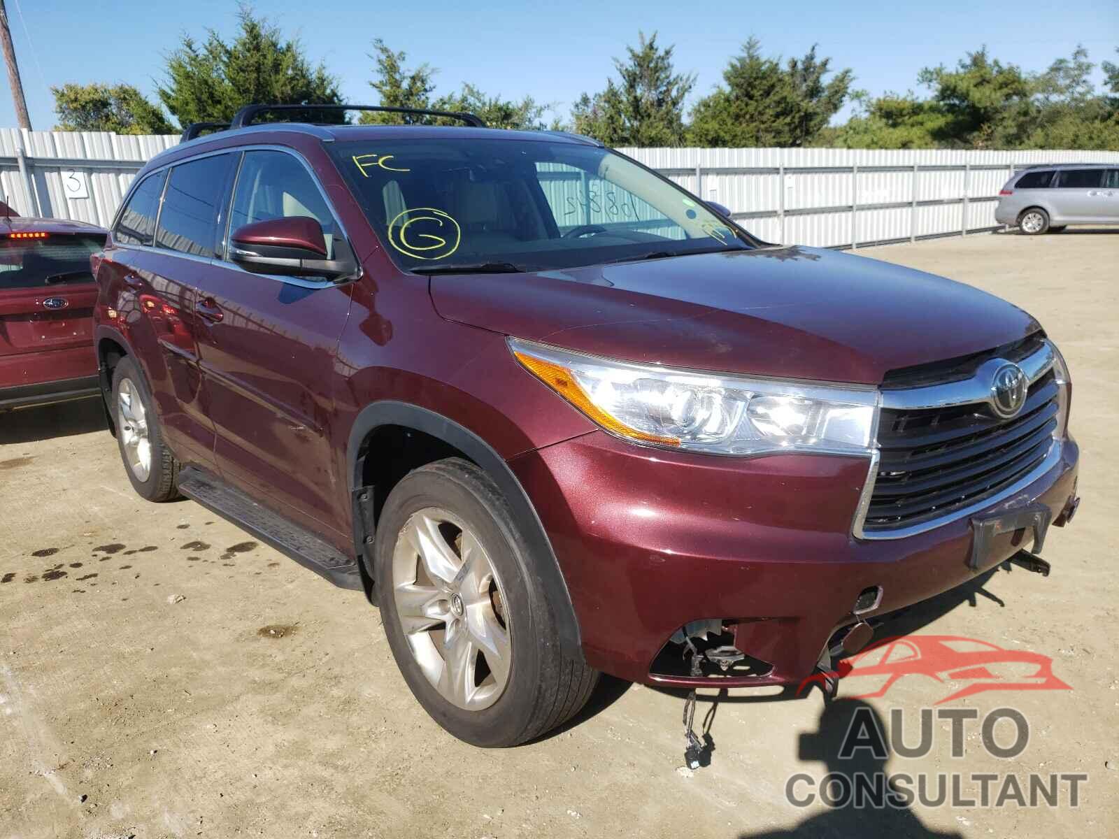 TOYOTA HIGHLANDER 2016 - 5TDDKRFH3GS268075