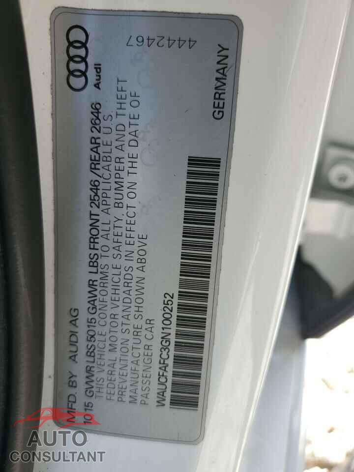 AUDI A6 2016 - WAUCFAFC3GN100252