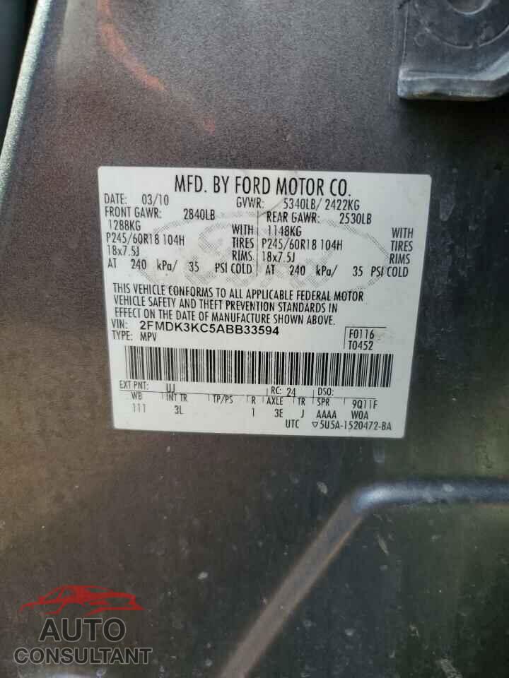 FORD EDGE 2010 - 2FMDK3KC5ABB33594