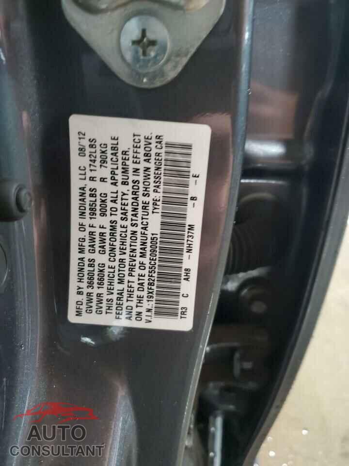 HONDA CIVIC 2012 - 19XFB2F55CE090051