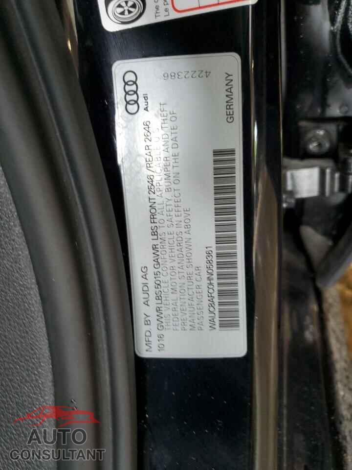 AUDI A6 2017 - WAUC8AFC0HN058361