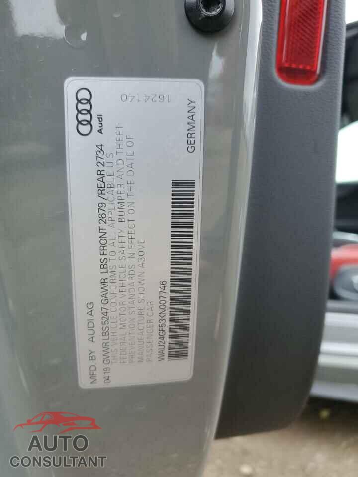 AUDI S5/RS5 2019 - WAU24GF53KN007746