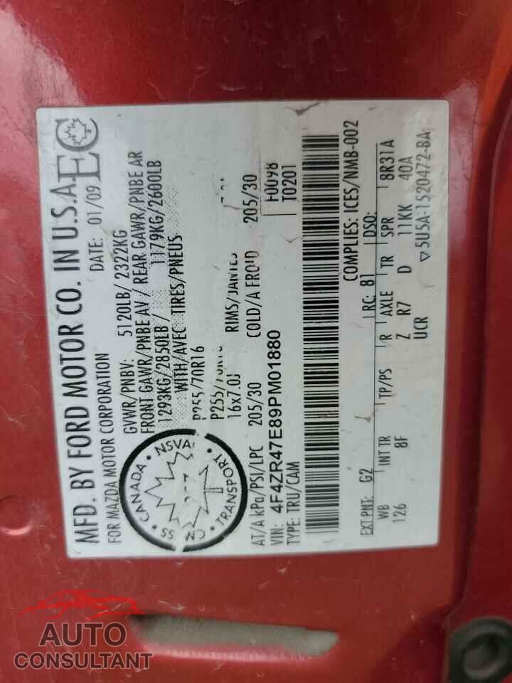 MAZDA B4000 2009 - 4F4ZR47E89PM01880