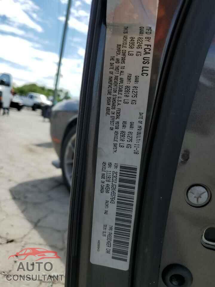DODGE CHALLENGER 2019 - 2C3CDZJG2KH557643