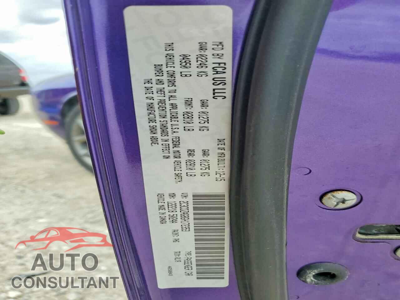 DODGE CHALLENGER 2016 - 2C3CDZAG8GH172353