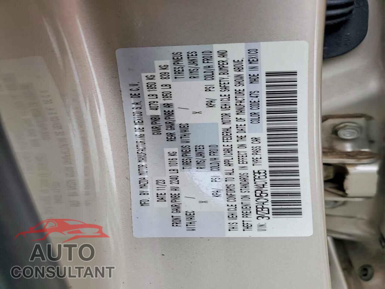 MAZDA 3 2024 - 3MZBPACM5RM407635
