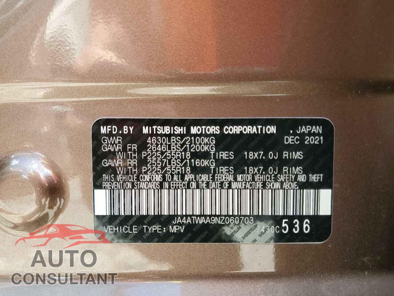 MITSUBISHI ECLIPSE 2022 - JA4ATWAA9NZ060703