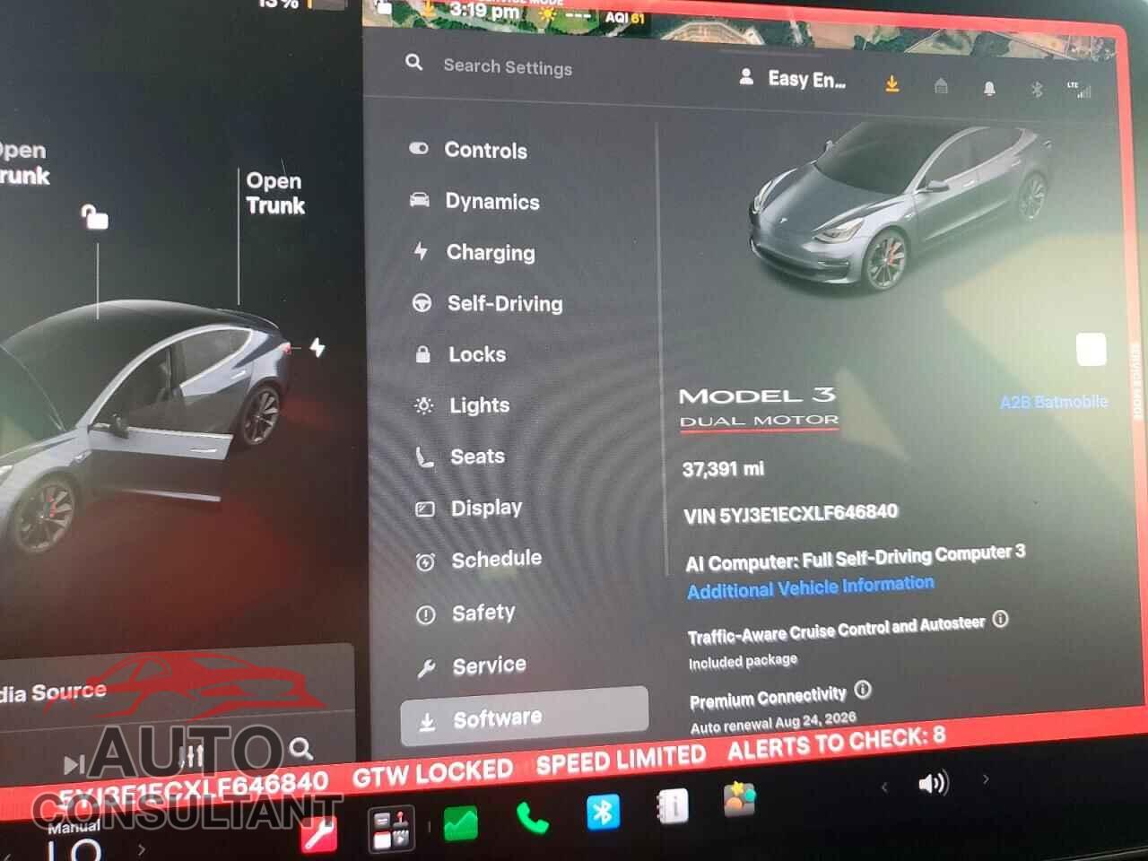 TESLA MODEL 3 2020 - 5YJ3E1ECXLF646840