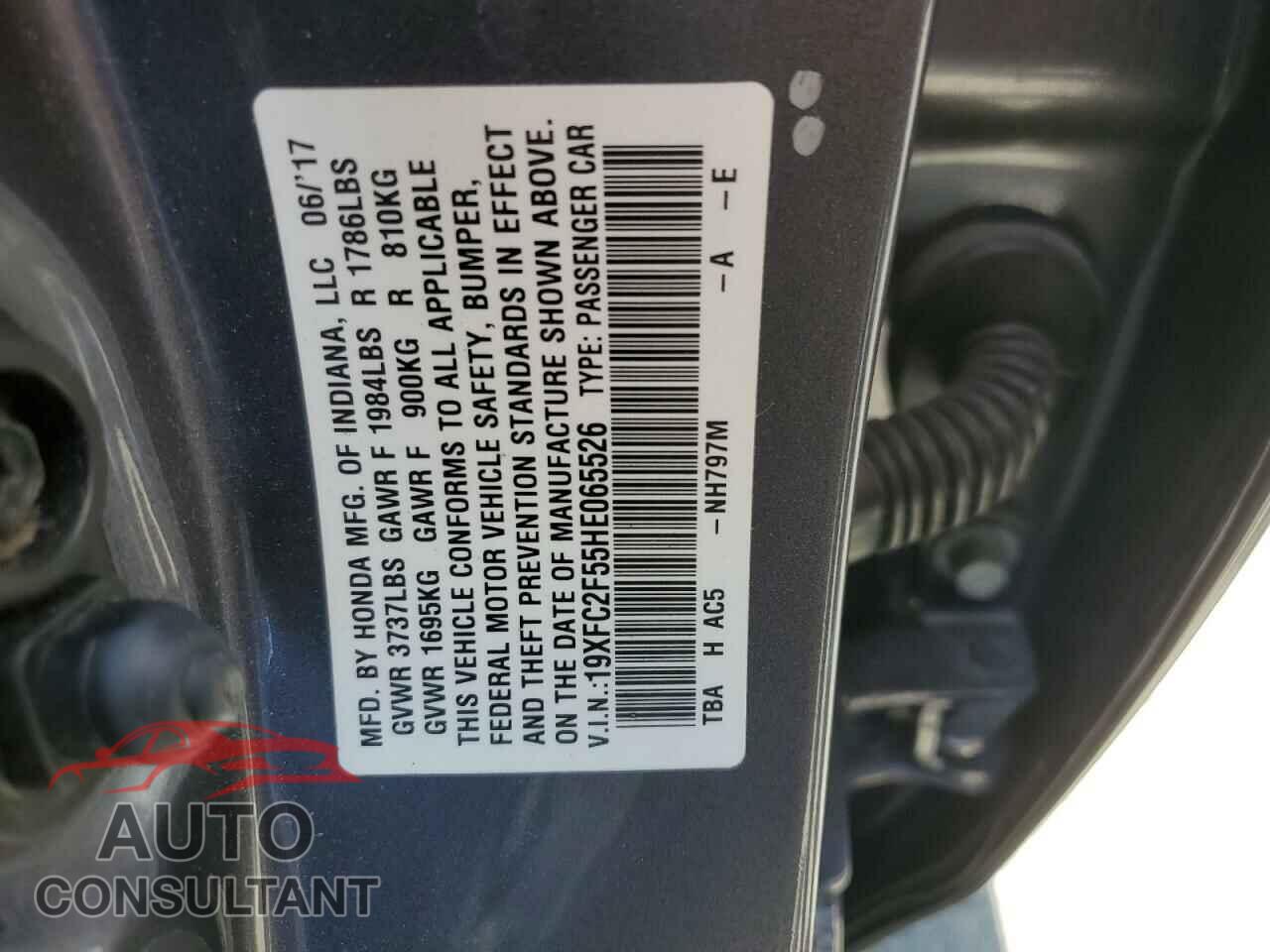 HONDA CIVIC 2017 - 19XFC2F55HE065526