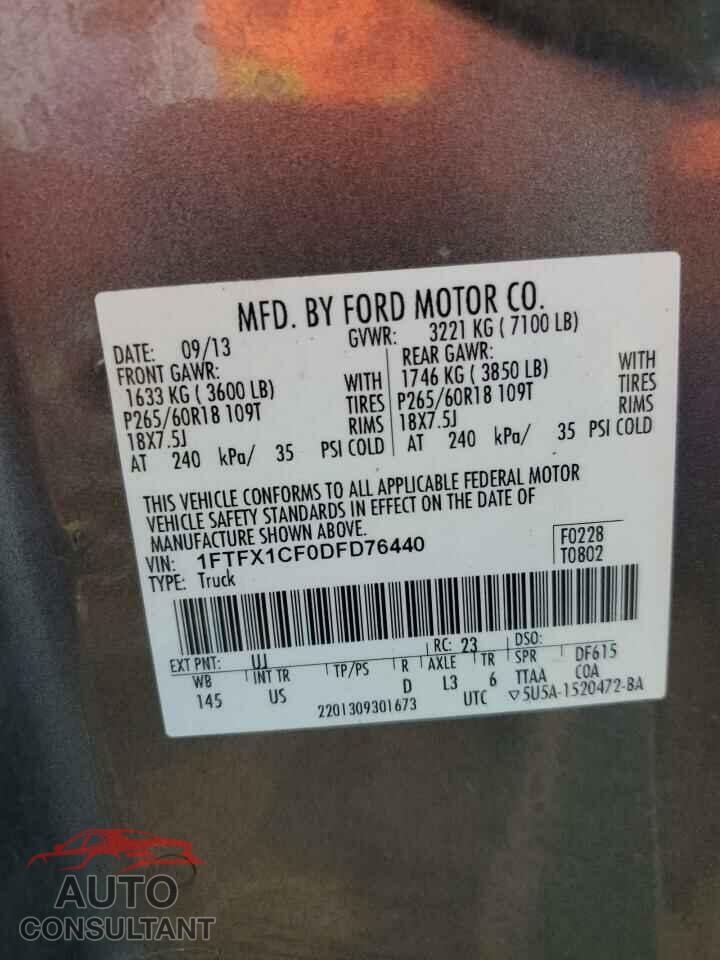 FORD F-150 2013 - 1FTFX1CF0DFD76440
