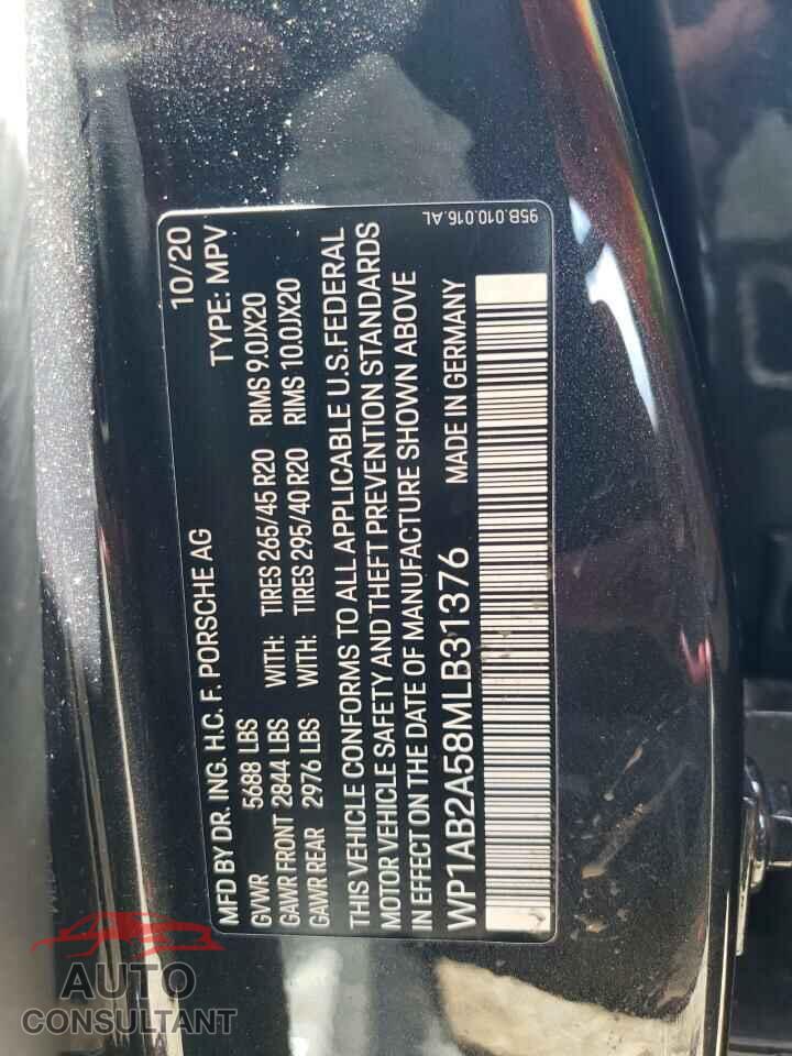 PORSCHE MACAN 2021 - WP1AB2A58MLB31376