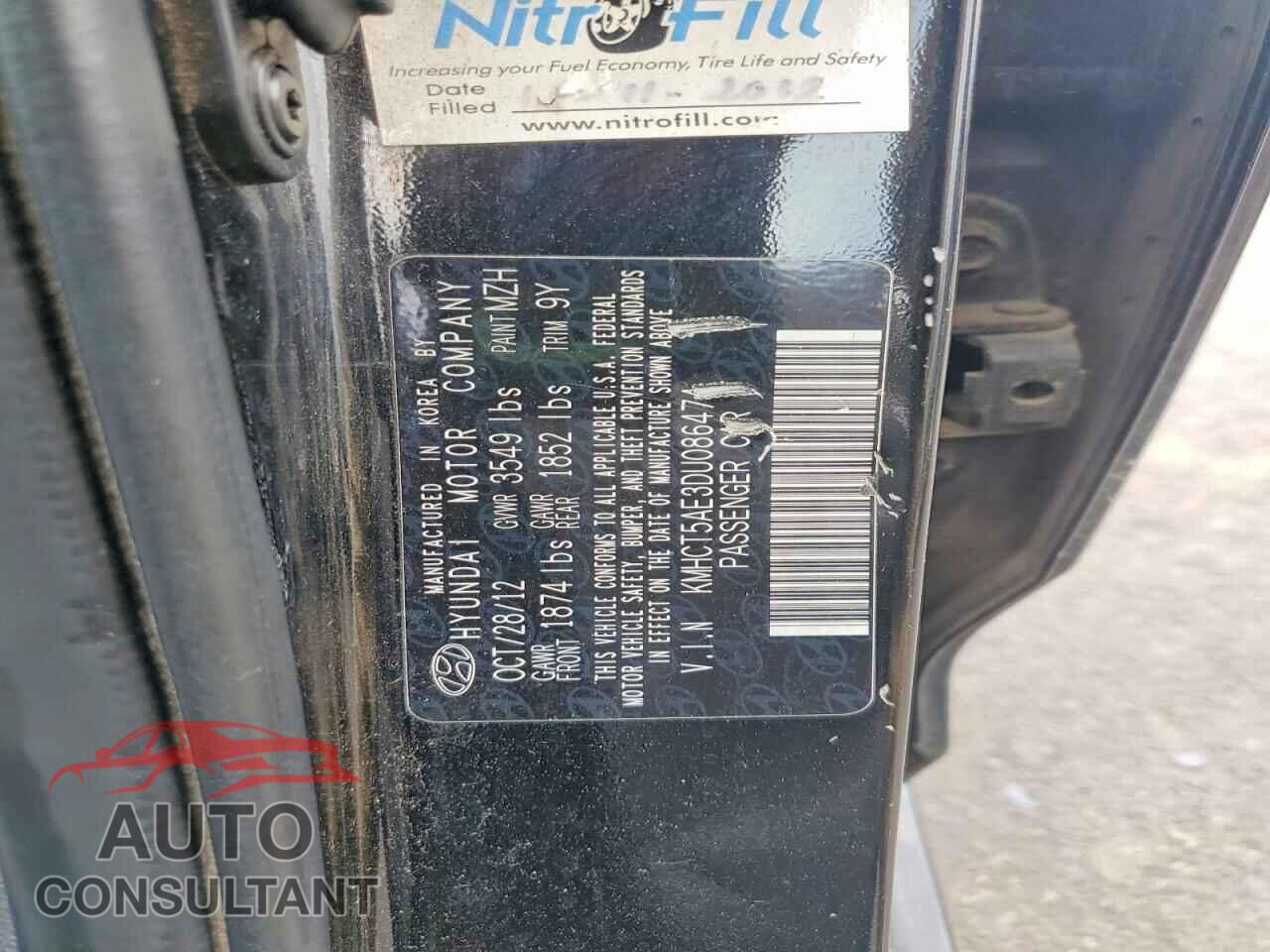 HYUNDAI ACCENT 2013 - KMHCT5AE3DU086474