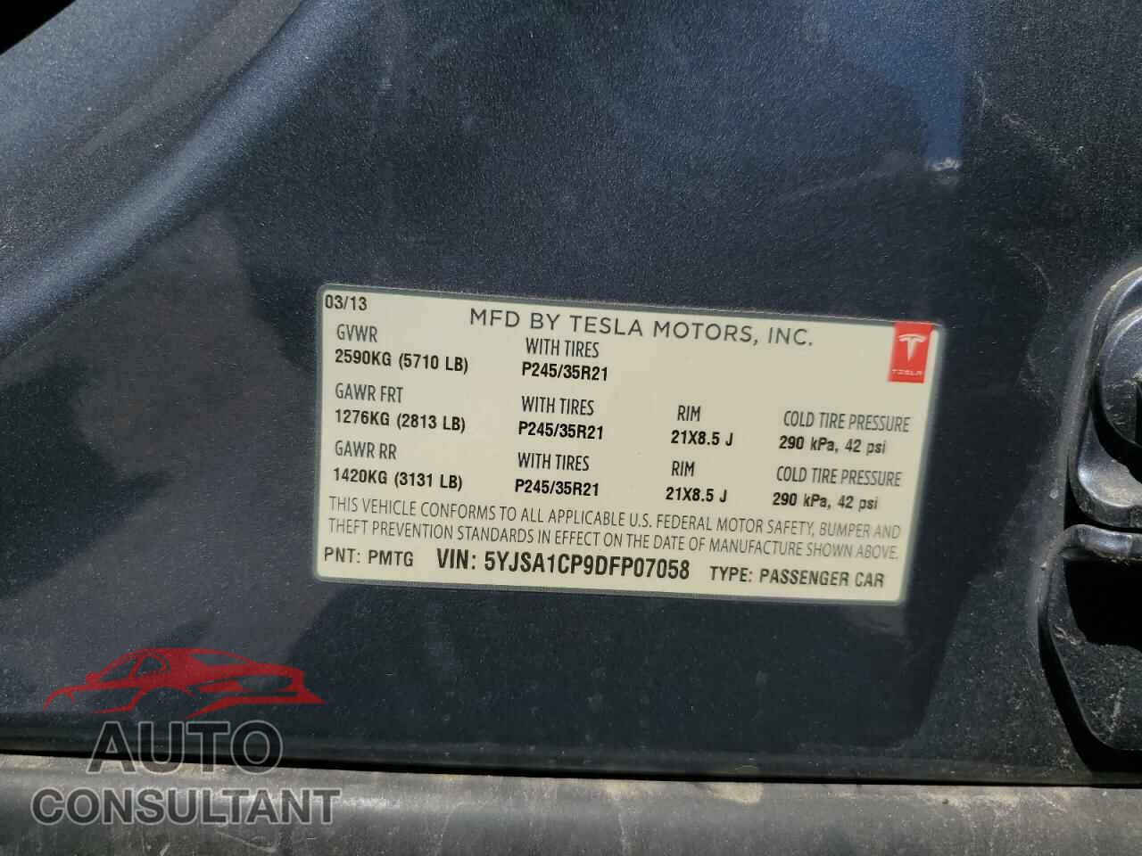 TESLA MODEL S 2013 - 5YJSA1CP9DFP07058