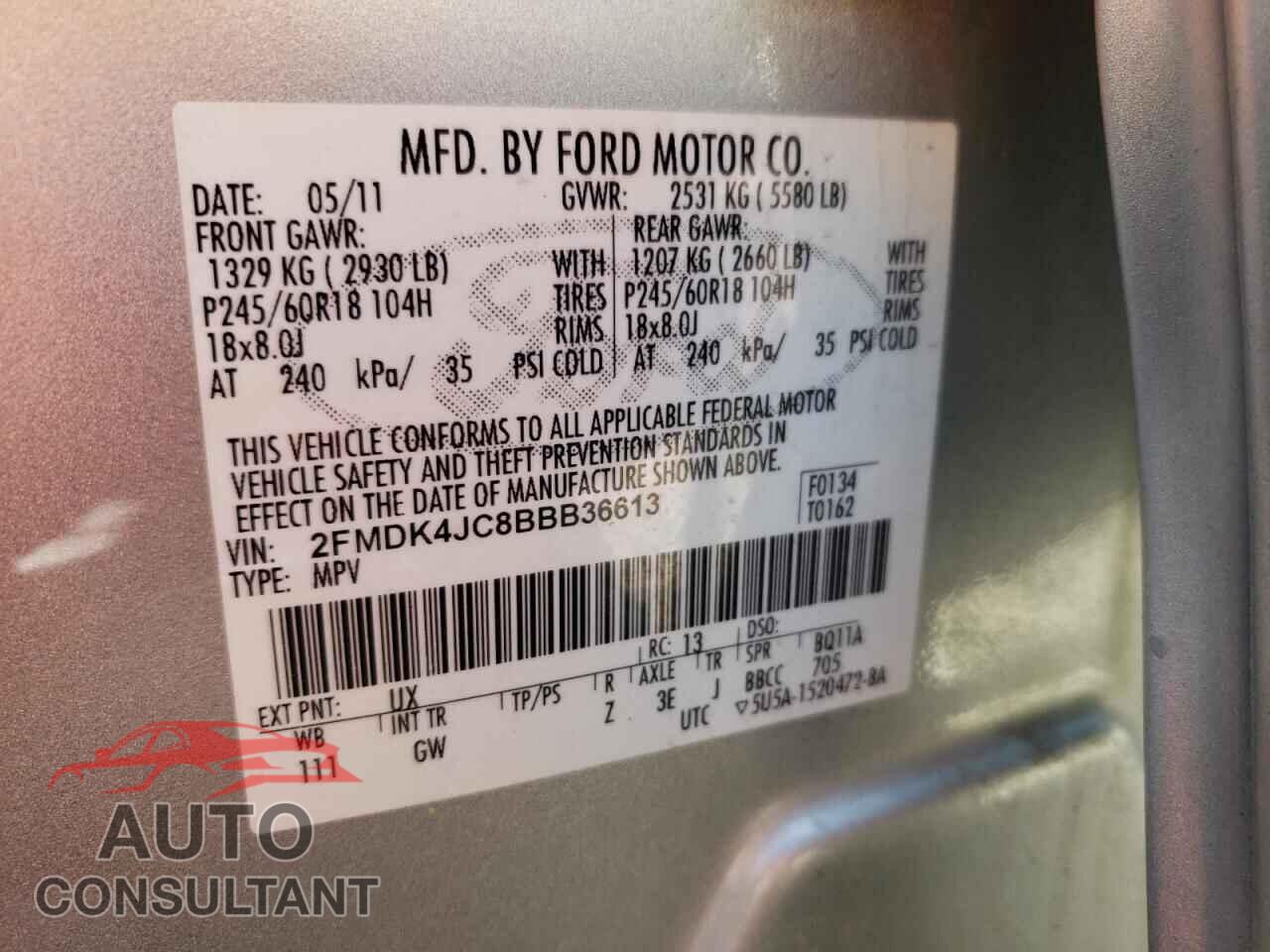 FORD EDGE 2011 - 2FMDK4JC8BBB36613