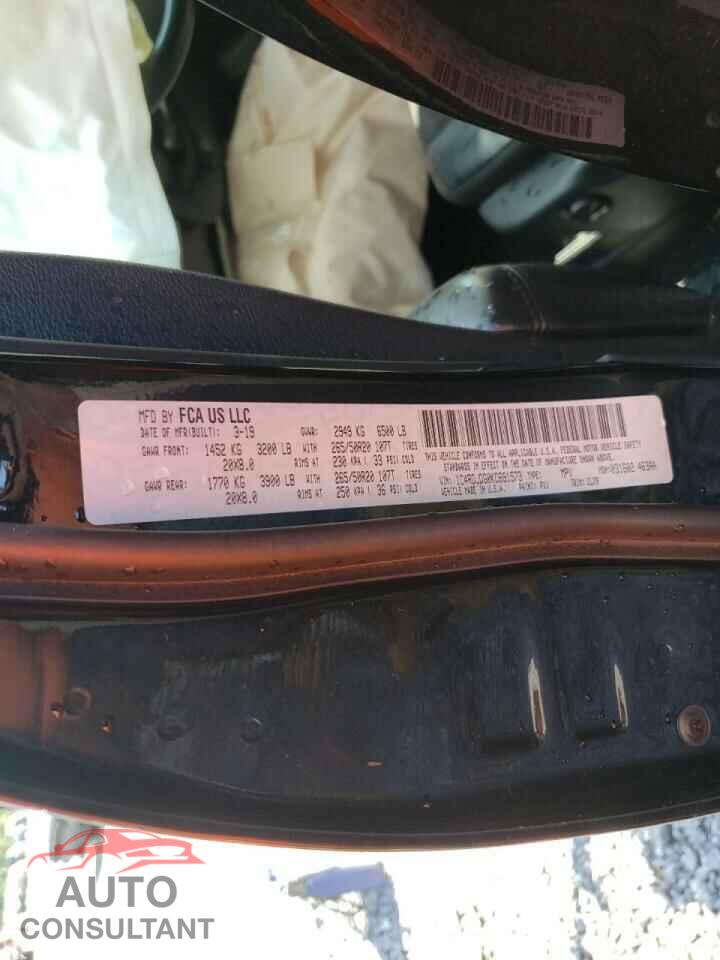 DODGE DURANGO 2019 - 1C4RDJDG0KC691573