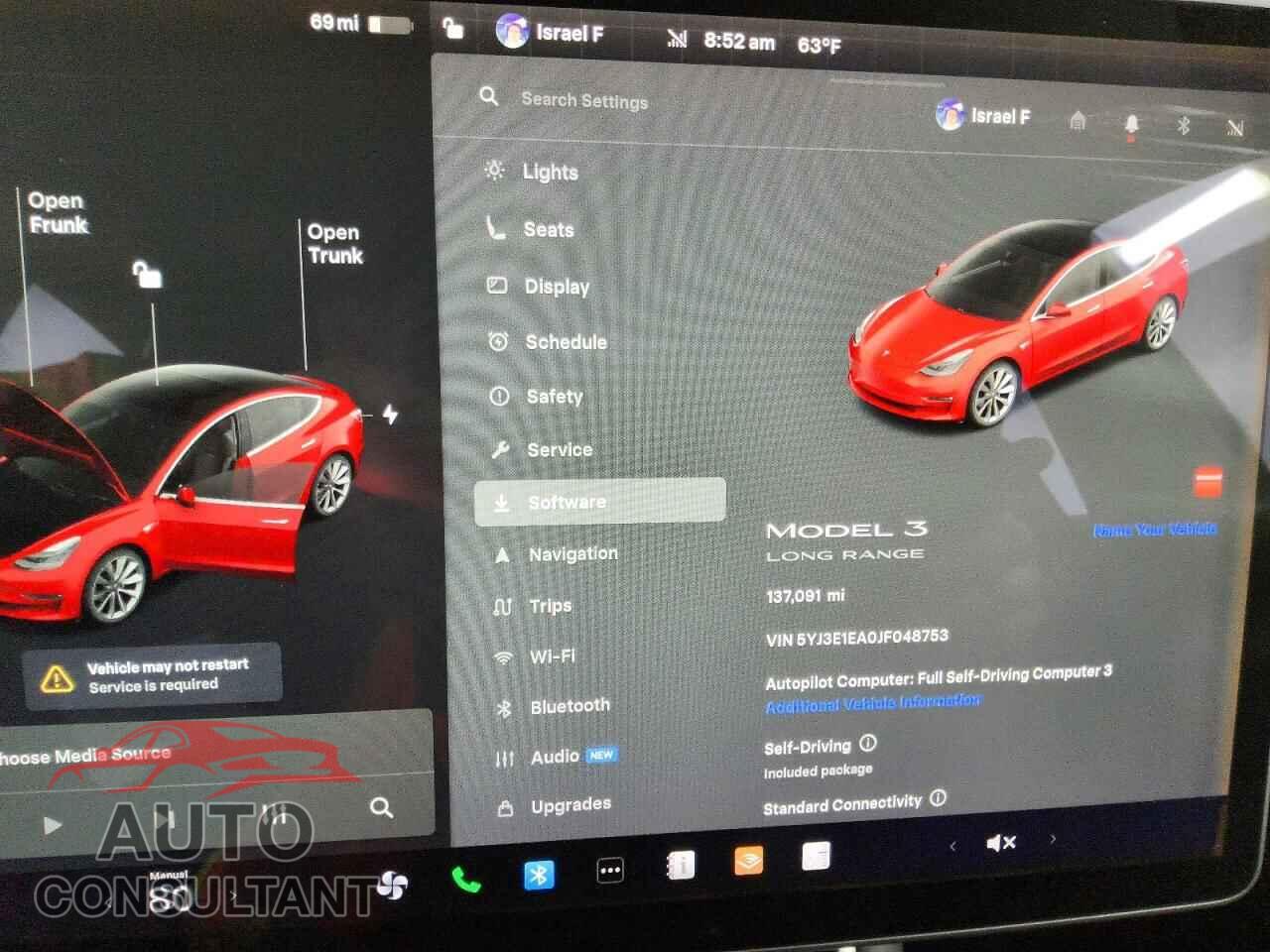 TESLA MODEL 3 2018 - 5YJ3E1EA0JF048753