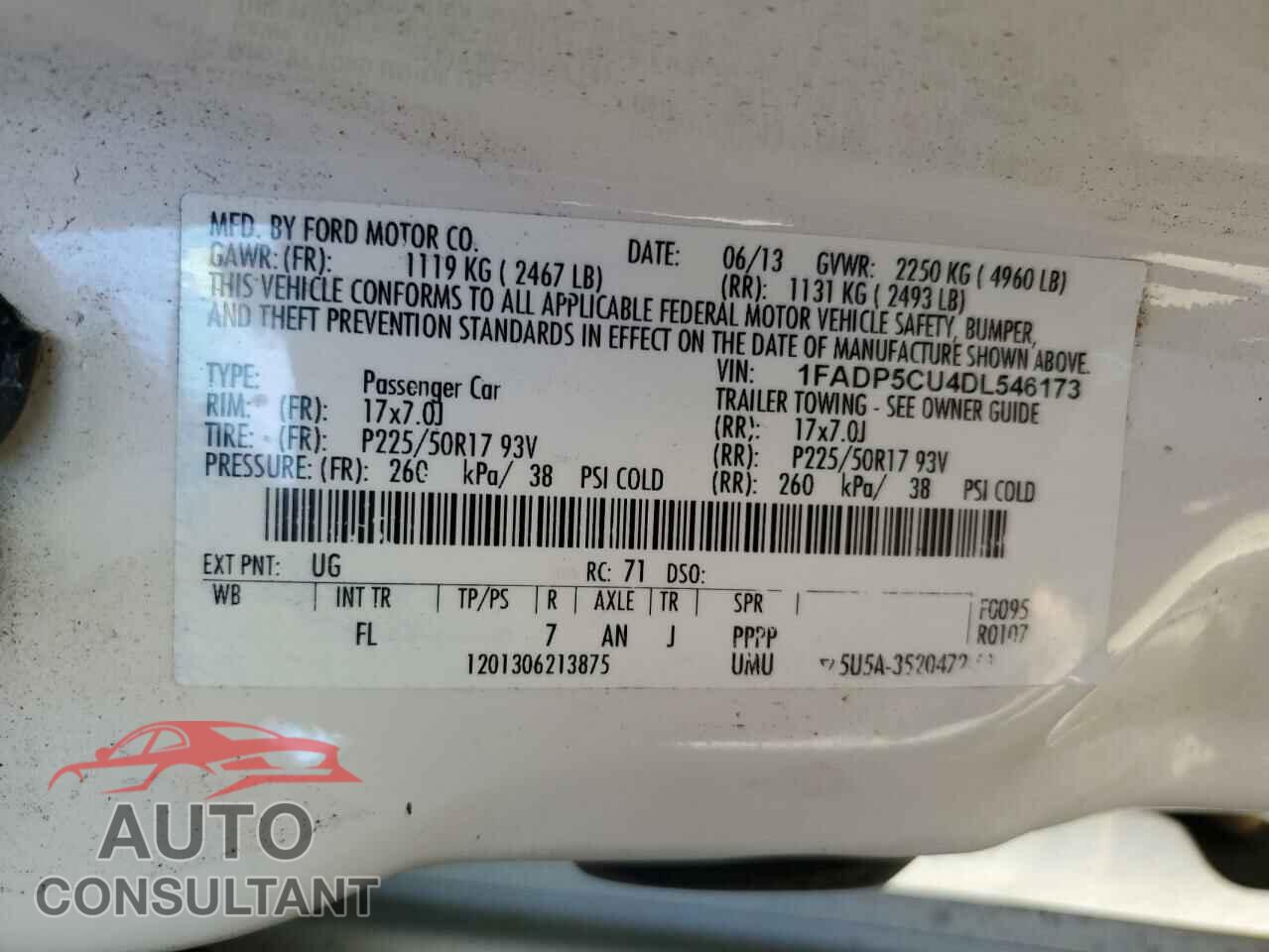 FORD CMAX 2013 - 1FADP5CU4DL546173