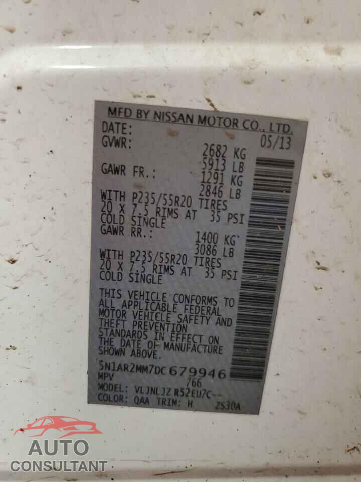 NISSAN PATHFINDER 2013 - 5N1AR2MM7DC679946