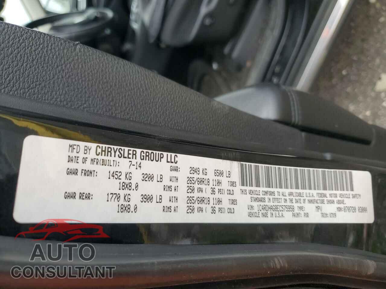 DODGE DURANGO 2014 - 1C4RDHAG8EC575958