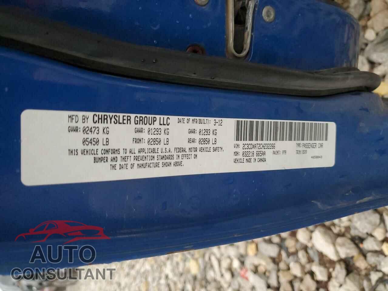 DODGE CHARGER 2012 - 2C3CDXAT2CH232266