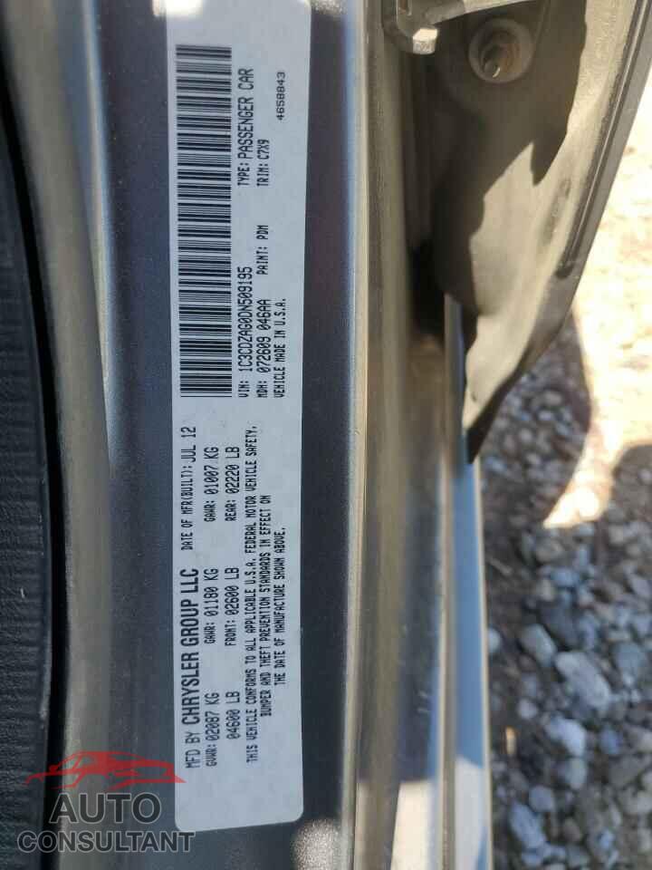DODGE AVENGER 2013 - 1C3CDZAG0DN509195
