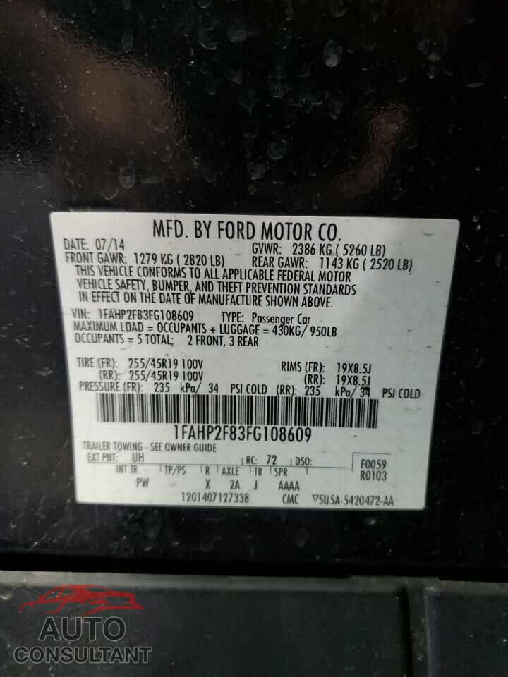 FORD TAURUS 2015 - 1FAHP2F83FG108609