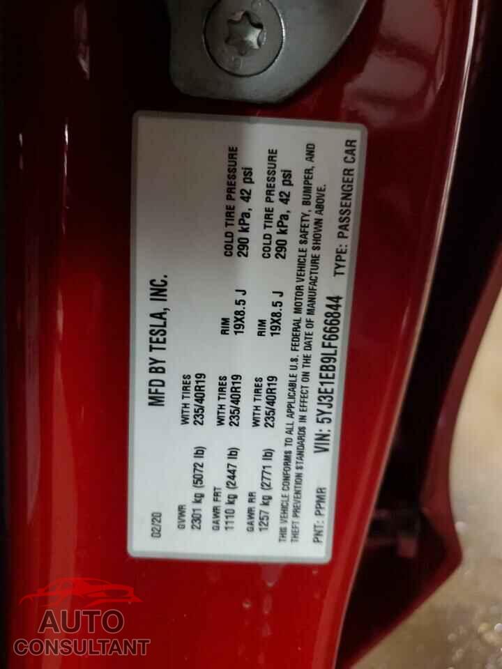 TESLA MODEL 3 2020 - 5YJ3E1EB9LF666844