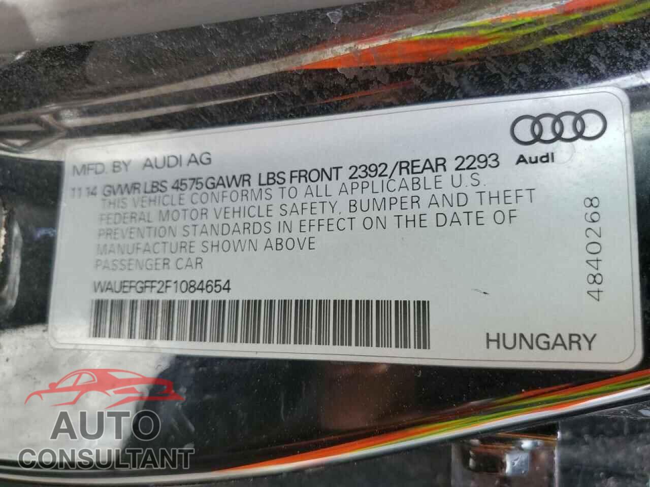 AUDI A3 2015 - WAUEFGFF2F1084654