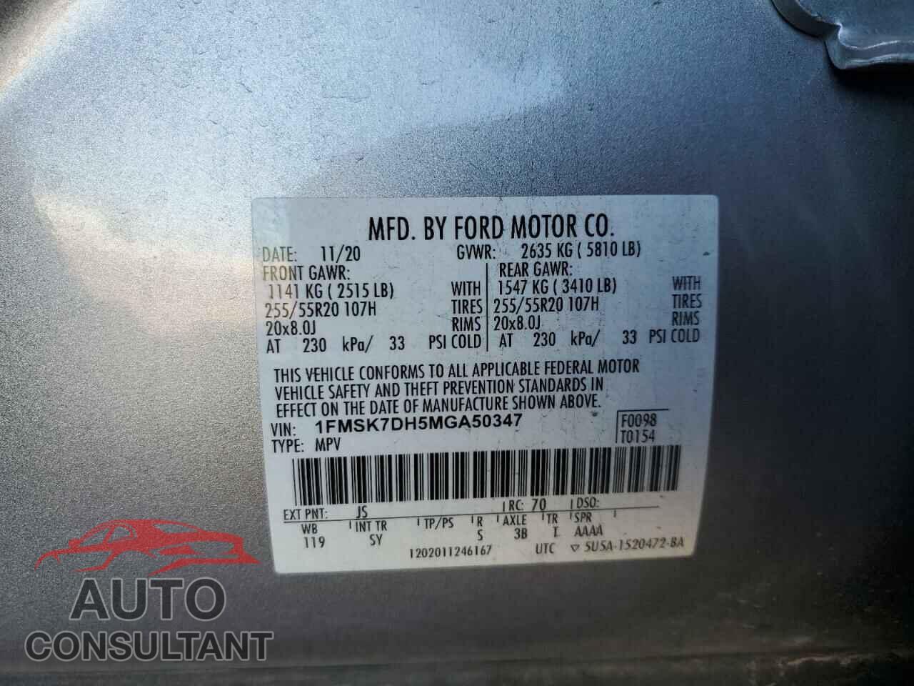 FORD EXPLORER 2021 - 1FMSK7DH5MGA50347