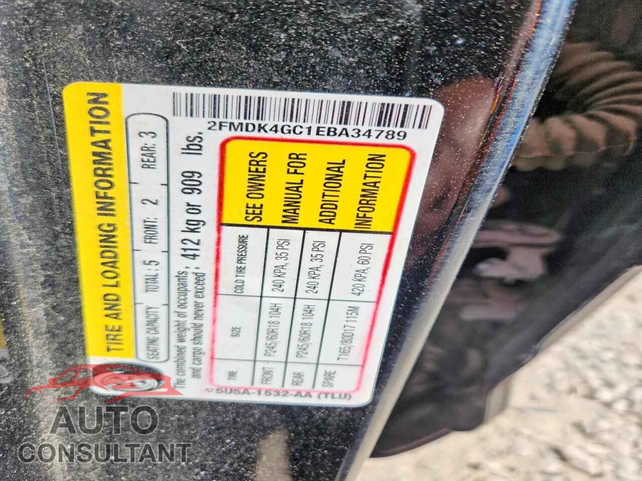 FORD EDGE 2014 - 2FMDK4GC1EBA34789