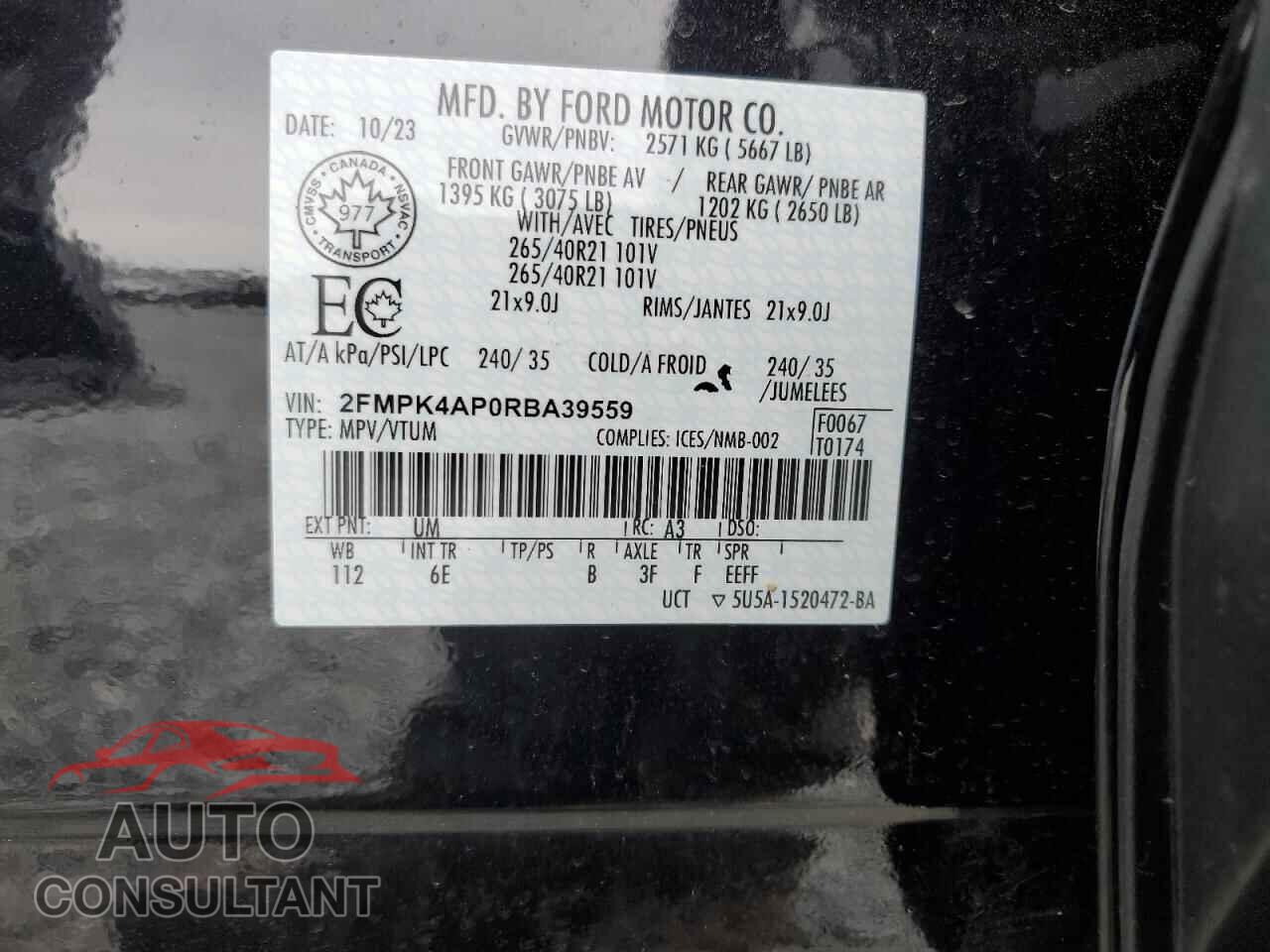 FORD EDGE 2024 - 2FMPK4AP0RBA39559