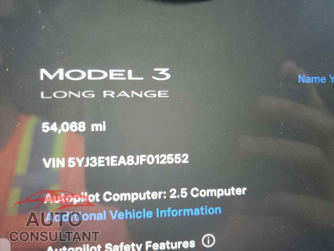 TESLA MODEL 3 2018 - 5YJ3E1EA8JF012552