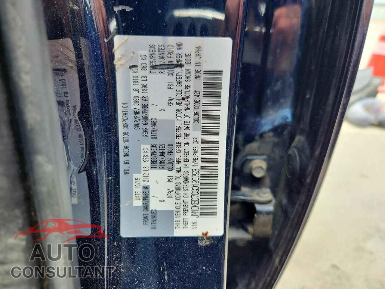 MAZDA CX-3 2016 - JM1DKBD70G0120793