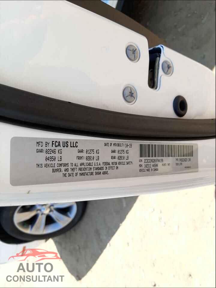 DODGE CHALLENGER 2019 - 2C3CDZAG2KH744199