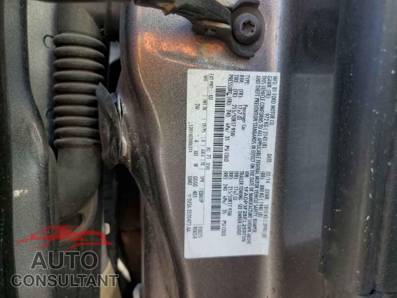 FORD FOCUS 2014 - 1FADP3F28EL259709