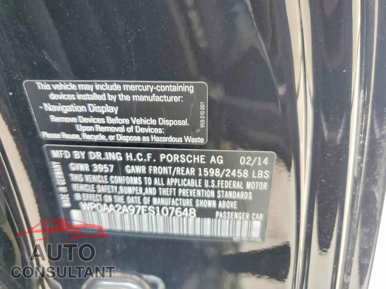 PORSCHE 911 2014 - WP0AA2A97ES107648