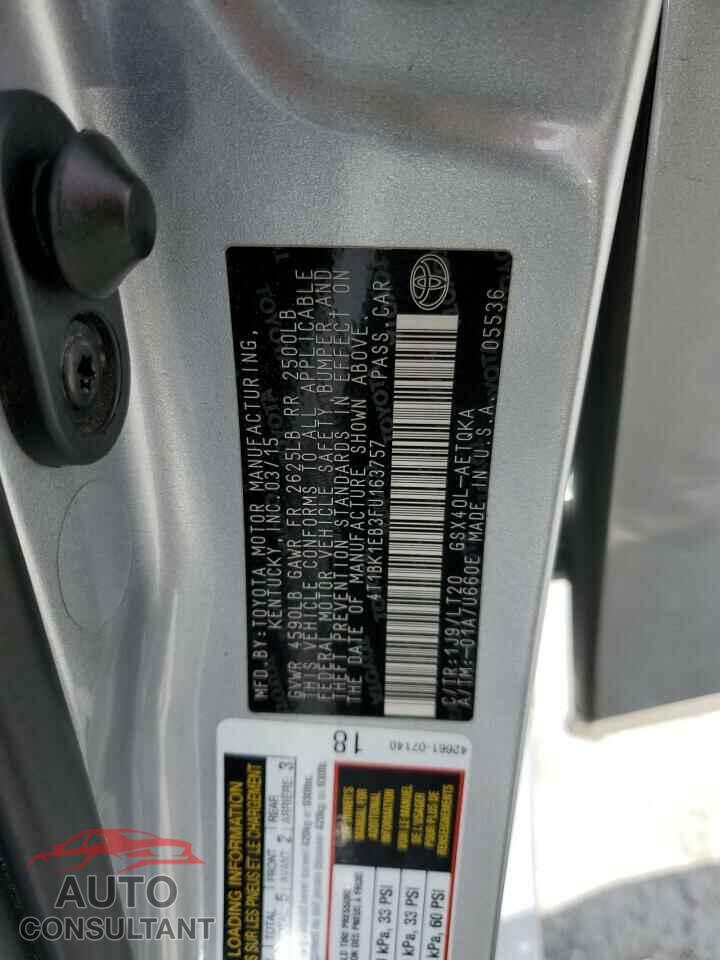 TOYOTA AVALON 2015 - 4T1BK1EB3FU163757