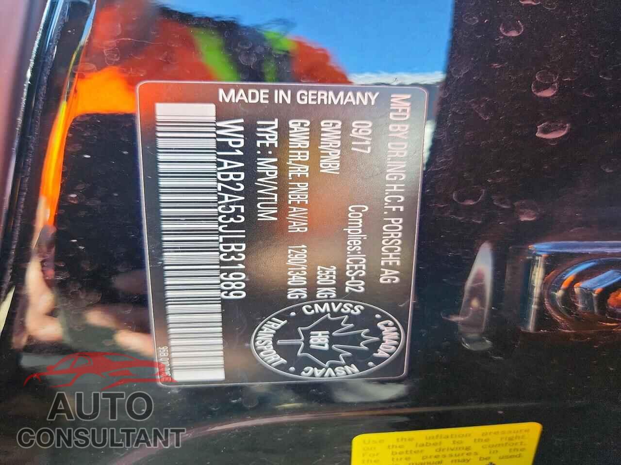 PORSCHE MACAN 2018 - WP1AB2A53JLB31989