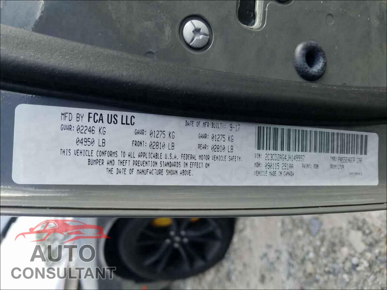 DODGE CHALLENGER 2018 - 2C3CDZAG4JH149997