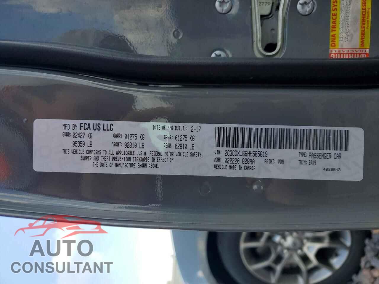DODGE CHARGER 2017 - 2C3CDXJG6HH585619