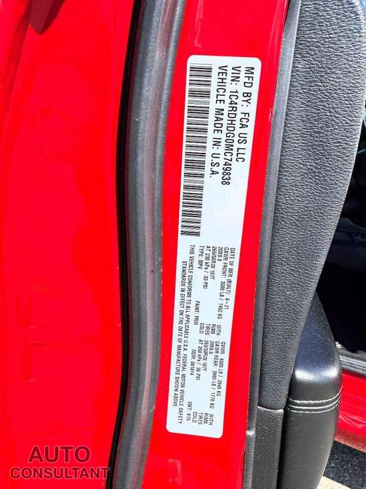 DODGE DURANGO 2021 - 1C4RDHDG0MC749838