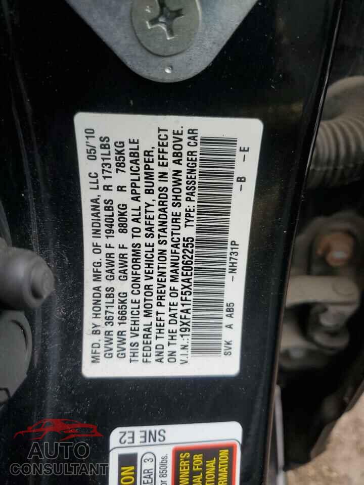 HONDA CIVIC 2010 - 19XFA1F5XAE062255