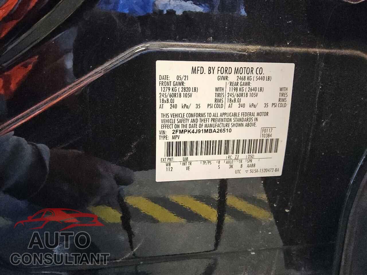 FORD EDGE 2021 - 2FMPK4J91MBA26510
