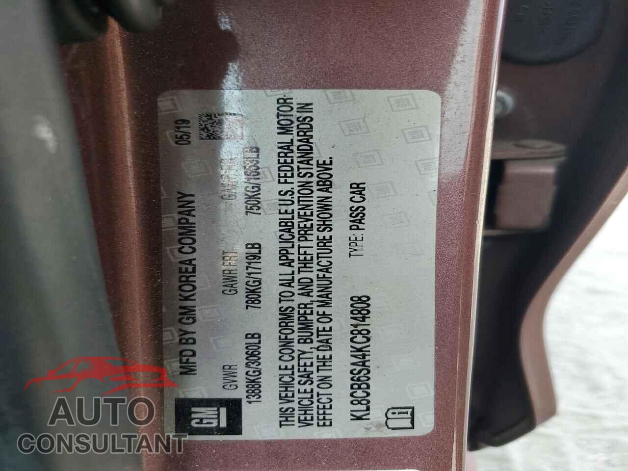 CHEVROLET SPARK 2019 - KL8CB6SA4KC814808
