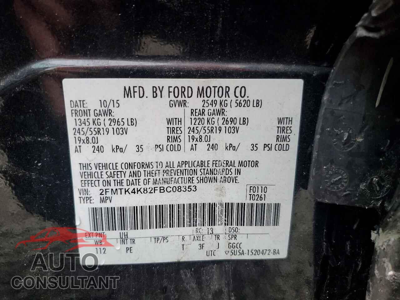 FORD EDGE 2015 - 2FMTK4K82FBC08353